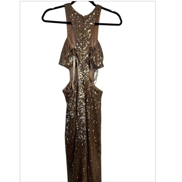 Rose Gold‎ Sequins Gown By Tiffany Designs, Backless Dress 6 Prom formal - Picture 2 of 10